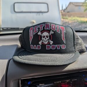 Black Detroit Bad Boys Trucker Hat